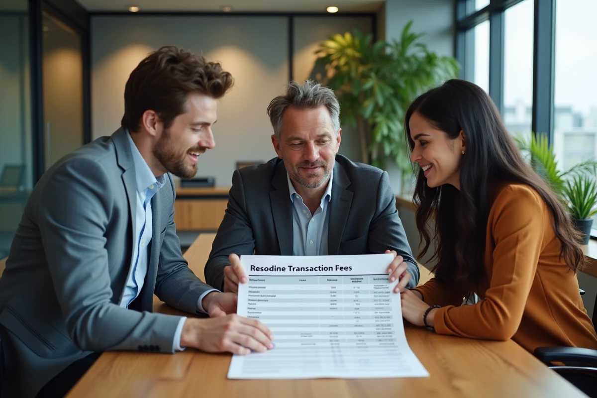 Groupe de professionnels analysant des frais en réunion