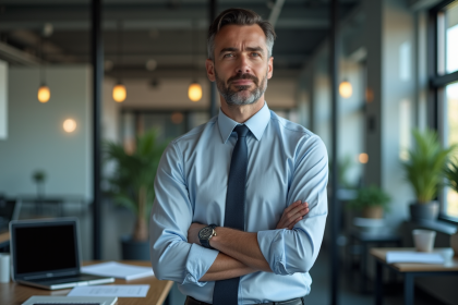 Homme d'affaires en tenue casual dans un bureau moderne