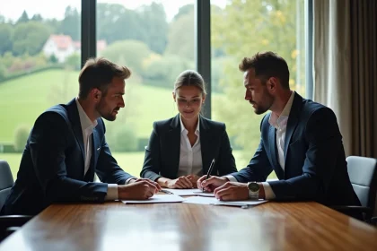 Groupe de professionnels en réunion dans un cadre rural picard